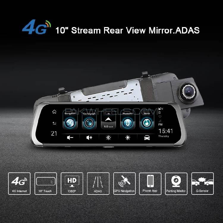 4G ADAS Car DVR Camera 10"Android Stream Media Rear View Mir Image-1