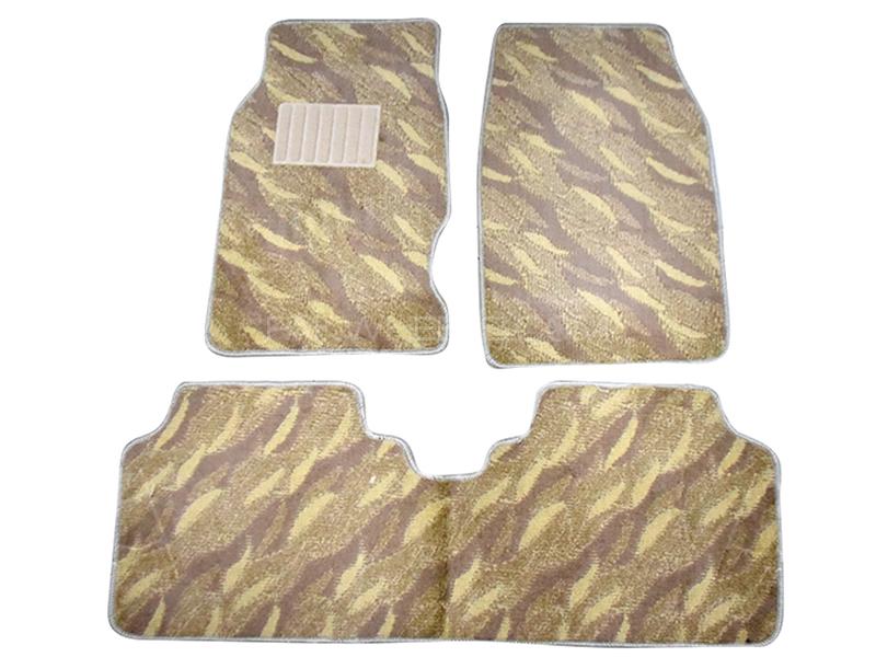 Carpet Floor Mats For Honda Civic 2001-2004 - Beige & Brown  Image-1