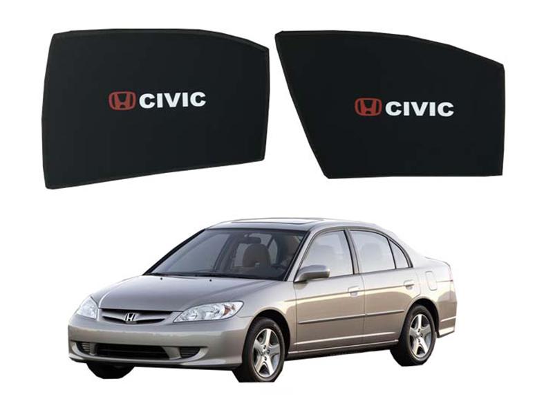 Foldable & Flexible Fix Shades With Logo For Honda Civic 2002-2006 - 4 Pcs Image-1