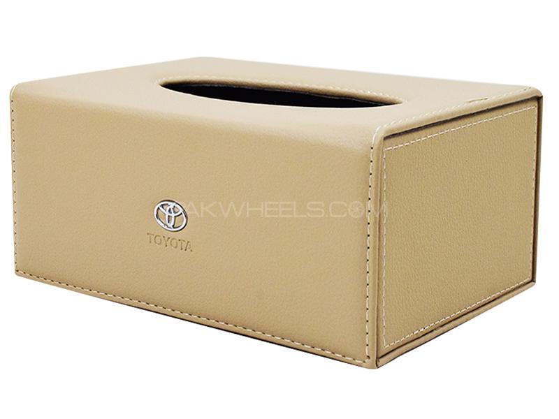 Toyota Leather Tissue Box - Beige Image-1