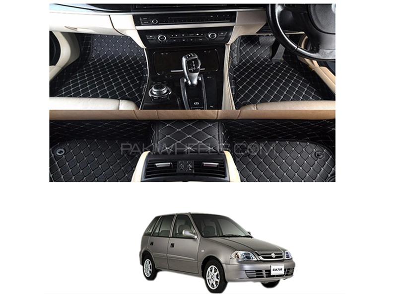 7D Floor Mat For Suzuki Cultus 2007-2017 - Black Image-1