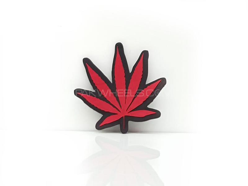 Weed Red Plastic Pvc Emblem Image-1