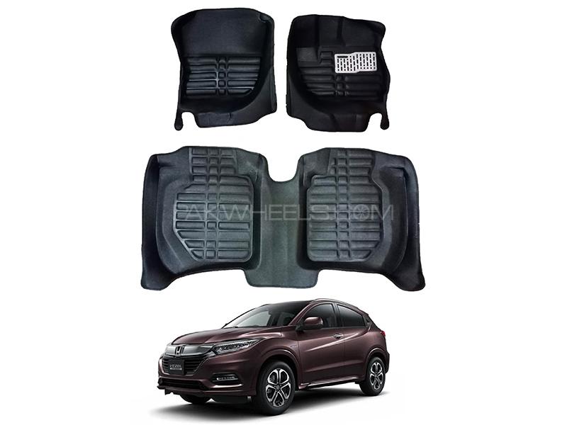 5D Custom Floor Mats Black For Honda Vezel 2013-2020 Image-1