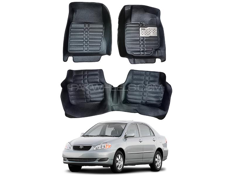 5D Custom Floor Mats Black For Toyota Corolla 2002-2008 Image-1