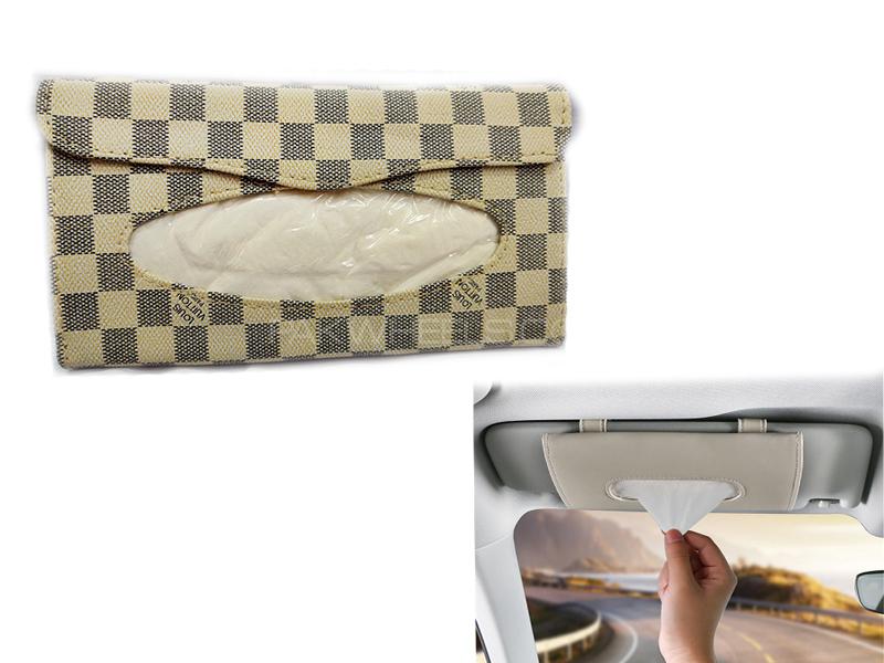 Car Sunshade Tissue Fabric Soft Box Beige 2 Image-1