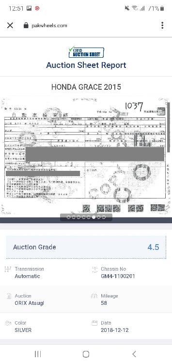 Honda Grace Hybrid 2015 for Sale in Rawalpindi Honda Grace Hybrid 2015 for Sale in Rawalpindi Image-12