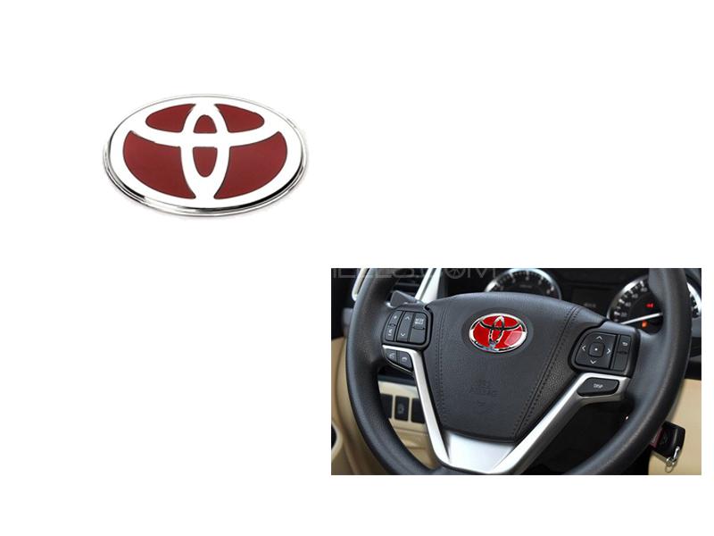 Toyota Red Steering Wheel Emblem Image-1
