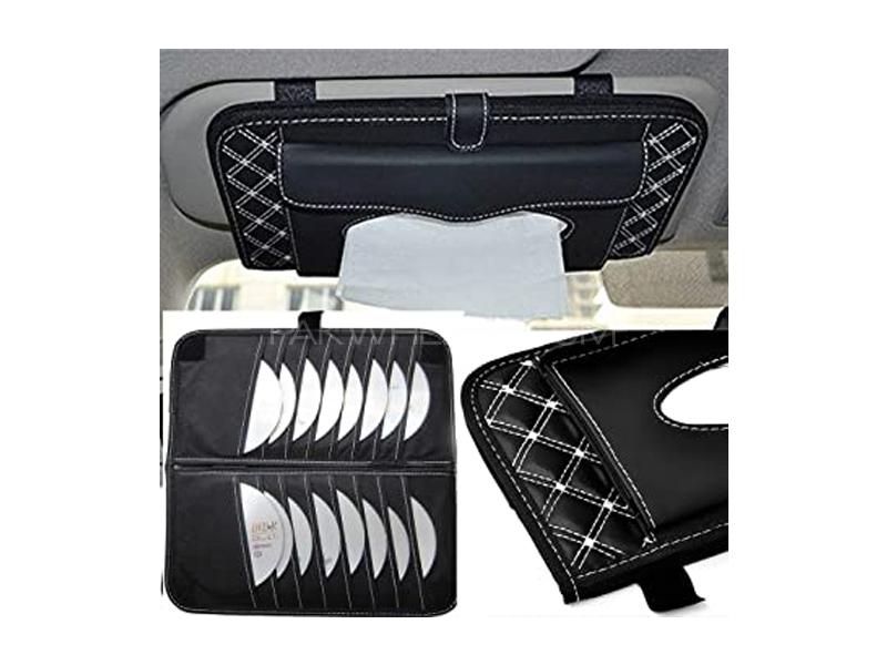 Black And Red Sun Visor Tissue Card And CD Holder Black And Red Sun Visor Tissue Card And CD Holder Image-2