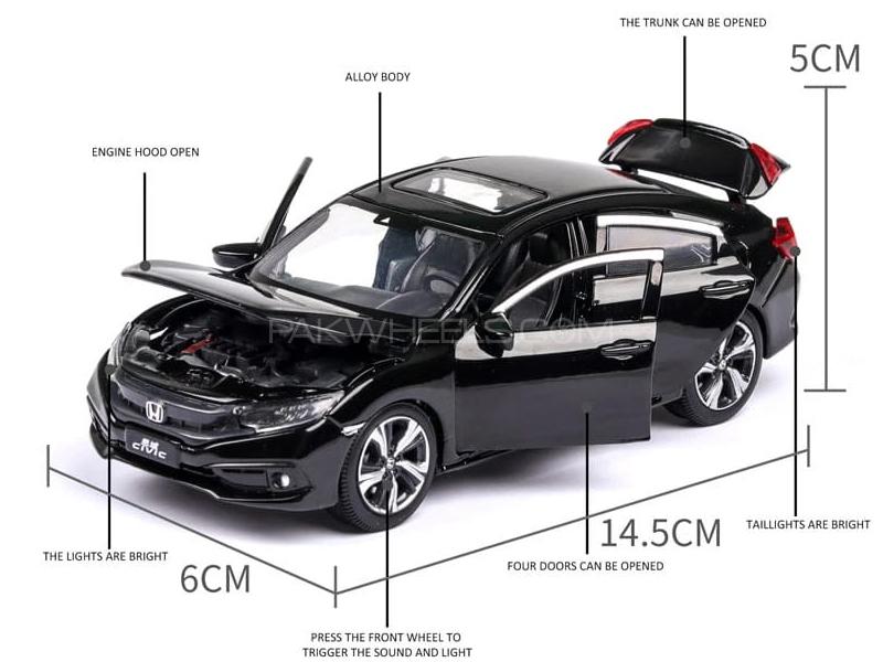 Buy Honda Civic Die Cast Detailed Model With Sound And Lights Black in ...