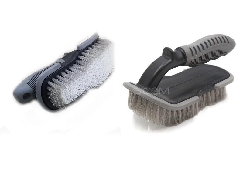 Car Interior Upholstery Cleaning Brush Grey Image-1