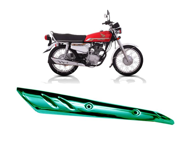Honda CG125 Silencer Muffler Shield Cover Green Image-1