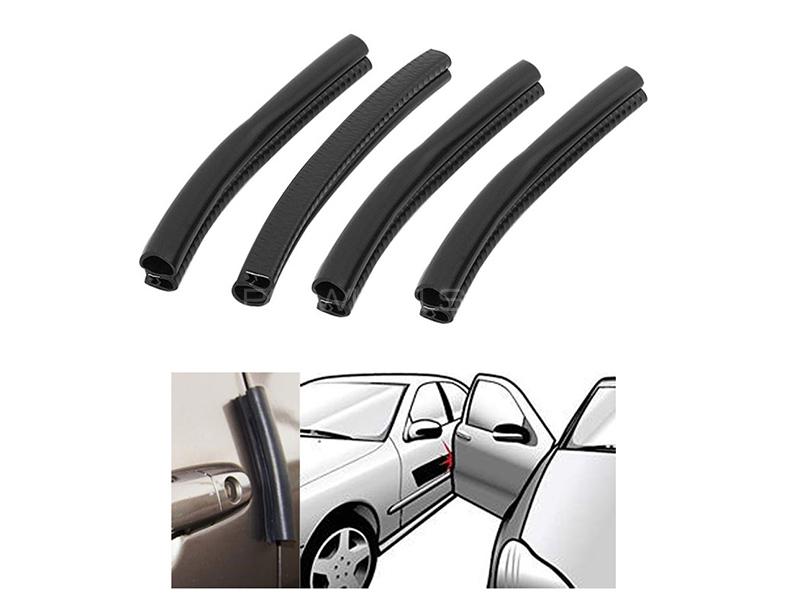 Universal Soft Rubber Car Door Guard Protection - Black  Image-1
