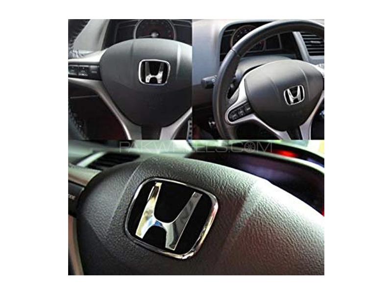 Steering Wheel Honda Emblem Black Image-1
