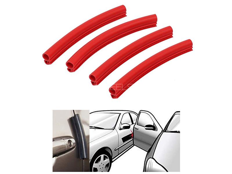 Universal Soft Rubber Car Door Guard Protection - Red Image-1