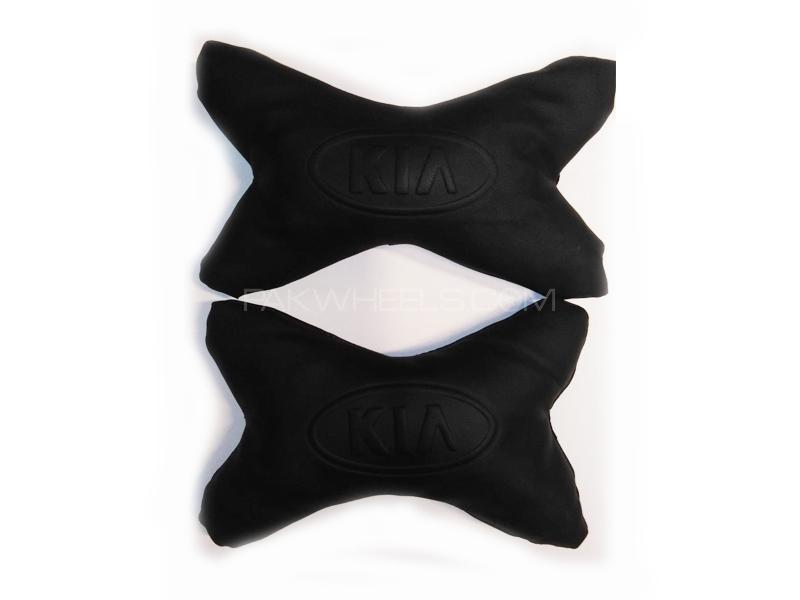 KIA Car Seat Neck Cushion Pair Black Image-1