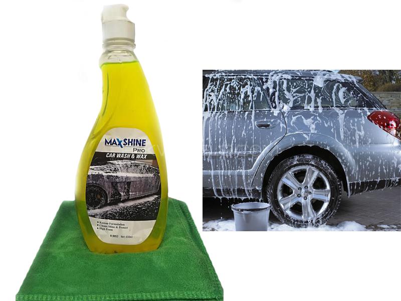 Max Shine Pro Foaming Car Shampoo With Microfiber Towel 600ml for sale in Lahore Image-1