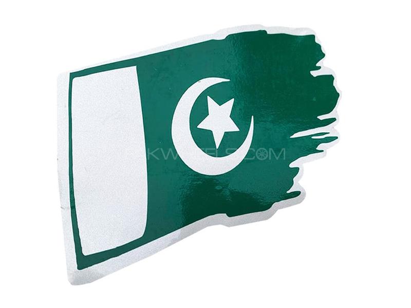 Pakistan Flag Car Vinyl Sticker - Green & Silver for sale in Karachi Image-1