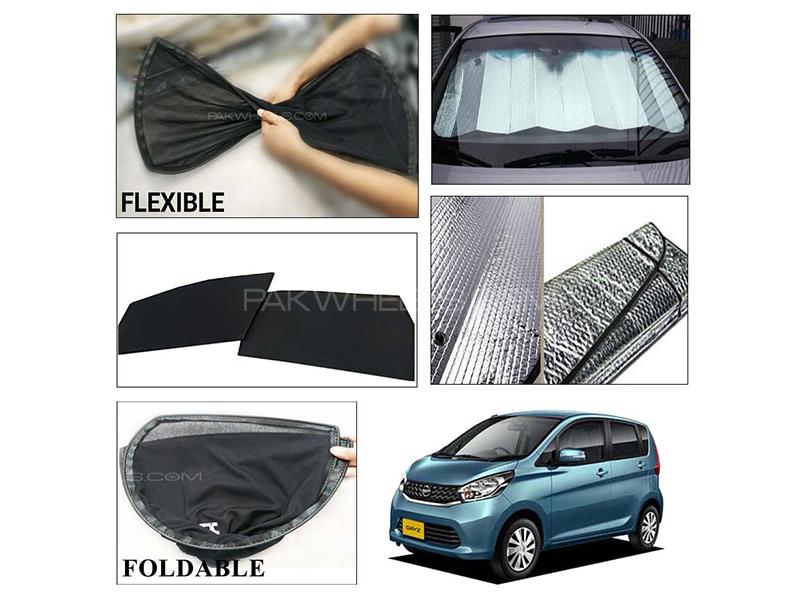 Nissan Dayz Foldable Shades And Front Silver Shade - Bundle Pack  Image-1