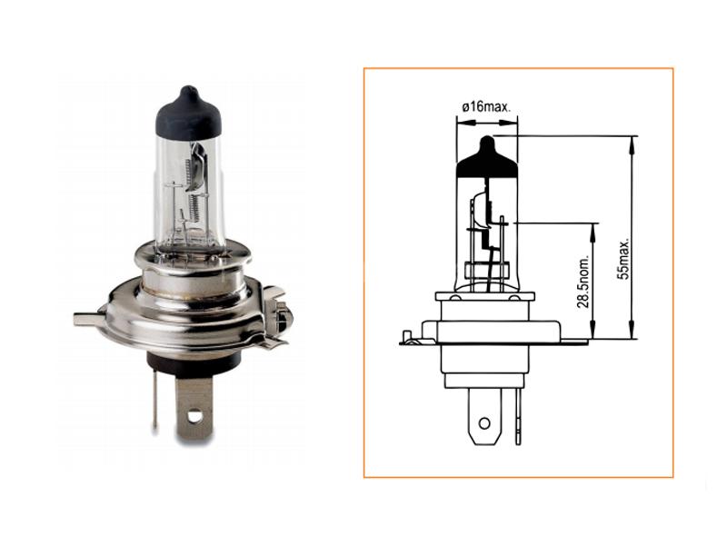 H4 Halogen Bulb 12v 90/100w Clear for sale in Lahore Image-1