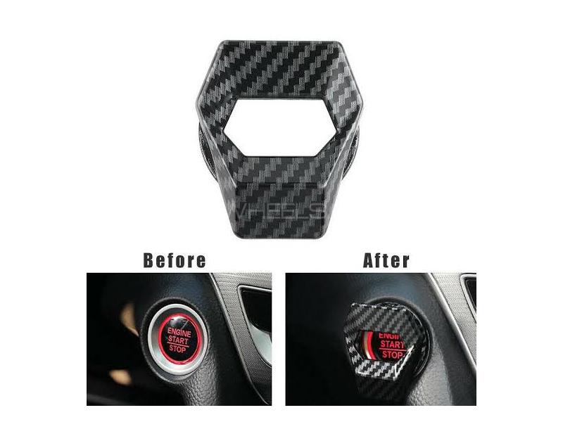 Universal Push Start Button Carbon Cover Metal for sale in Lahore Image-1