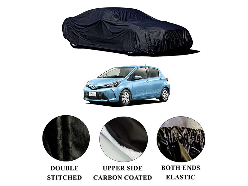 Toyota Vitz 2016-2023 Polymer Carbon Coated Car Top Cover | Double Stitched | Water Proof Image-1
