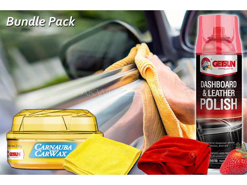 GetSun Carnauba Car Wax And Dashboard Polish Strawberry With Microfiber Cloth - Bundle Pack  Image-1