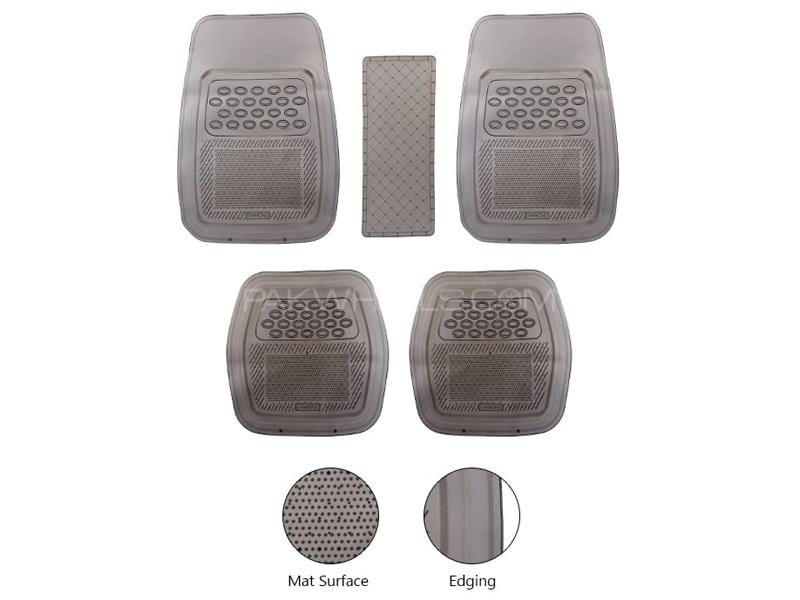 Diamond Pvc Standard Universal Car Floor Mat Smoke 068| All Weather Protection | Front And Rear |  Image-1