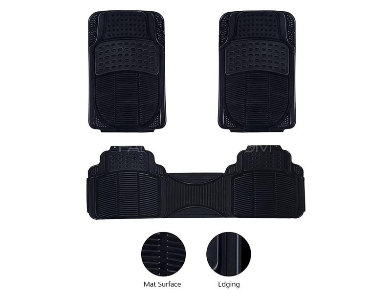 Diamond Pvc Standard Universal Car Floor Mat Black 333| All Weather Protection | Front And Rear  Image-1