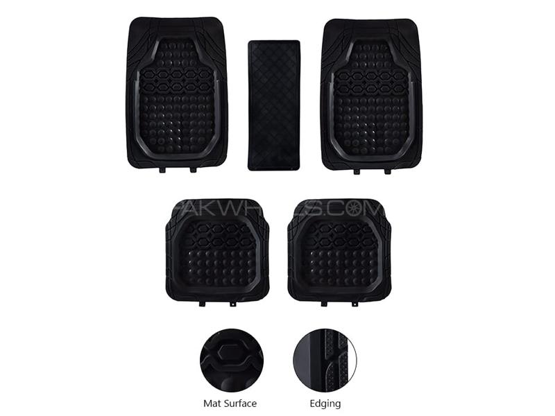 Diamond Pvc Standard Universal Car Floor Mat Black 999 | All Weather Protection | Front And Rear Image-1