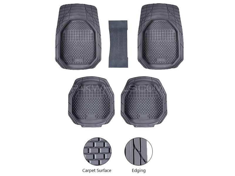 Diamond Pvc Standard Universal Car Floor Mat Grey 901 | All Weather Protection | Front And Rear  Image-1