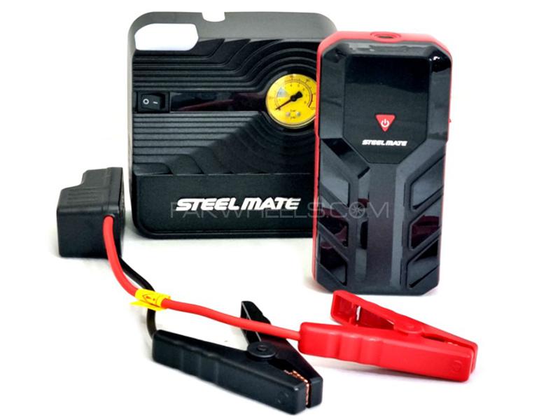 Steel Mate 2 in 1 Jump Starter 12000mAh With Tire Air Compressor 90psi for sale in کراچی Image-1