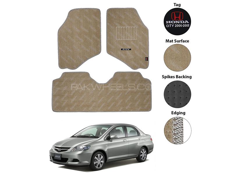 Honda City 2002-2008 Carpet Premium Series Beige Car Floor Mats Image-1