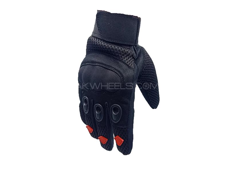 Motorcycle Summer All Season Mesh Gloves Black Red Small Image-1