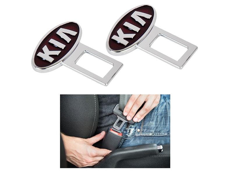 KIA Red Chrome Seat Safety Belt Clip  Image-1