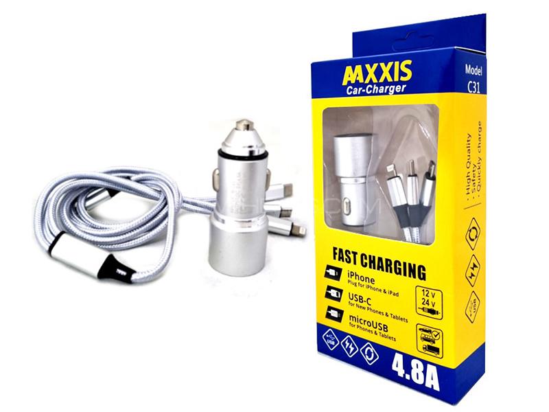 MAXXIS Car Cigarette Lighter Dual USB Port Charger With 3 in 1 Cable - 4.8A - 12v/24v MAXXIS Car Cigarette Lighter Dual USB Port Charger With 3 in 1 Cable - 4.8A - 12v/24v Image-5