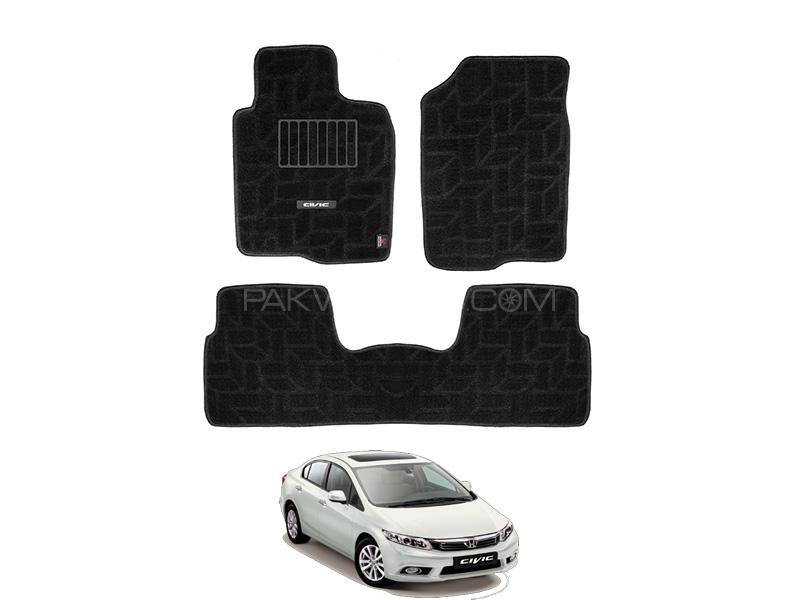 Honda Civic Rebirth 2012-2014 Carpet Premium Series Black Car Floor Mats Image-1