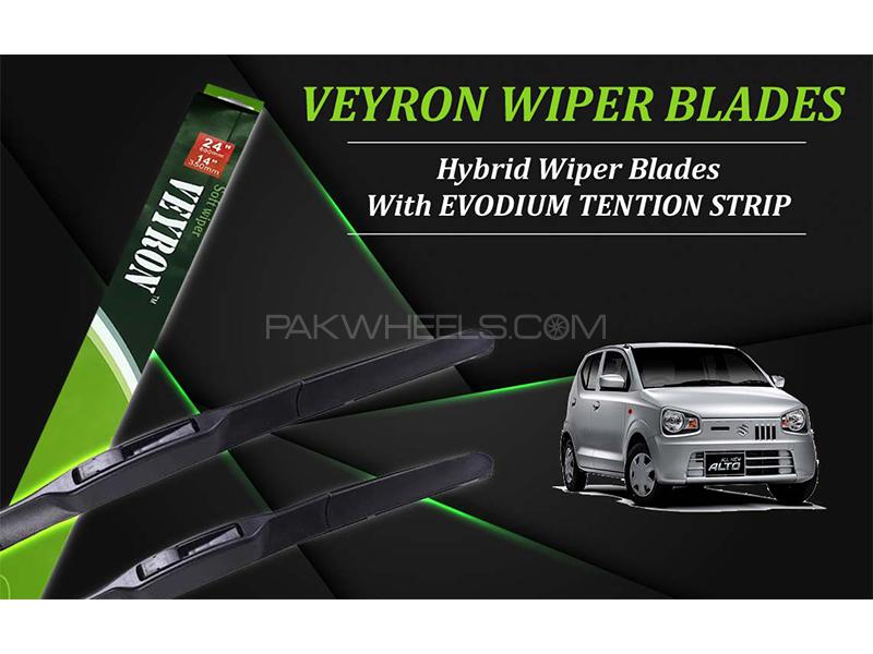 Suzuki Alto 2019-2023 VEYRON Hybrid Wiper Blades | Non Scratchable | Graphite Coated Image-1