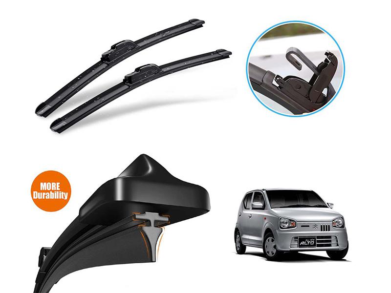 Suzuki Alto 2019-2022 Silicone Wiper Blades | Soft Rubber Vipers | Graphite Coated Rubber  Image-1
