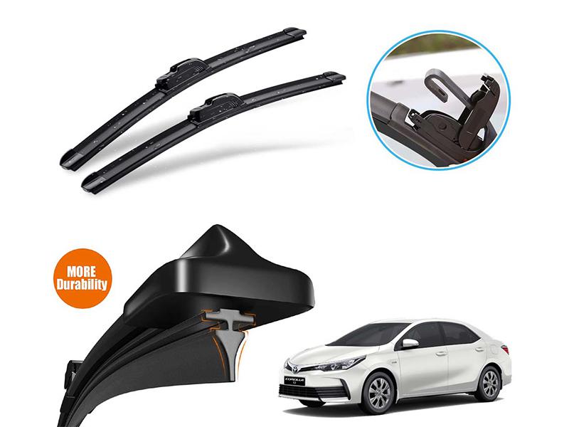 Toyota Corolla 2014-2022 Silicone Wiper Blades | Soft Rubber Vipers | Graphite Coated Rubber  Image-1
