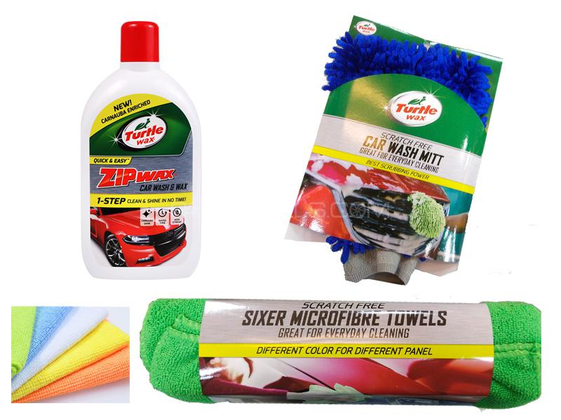 Turtle Zip Wax Car Wash And Wax Shampoo Bundle Wash Mitt Sixer Microfiber Towel Bundle