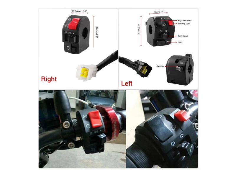 Motorcycle Universal Handle Bar Switch Buttons Hazard Button Set Motorcycle Universal Handle Bar Switch Buttons Hazard Button Set Image-2
