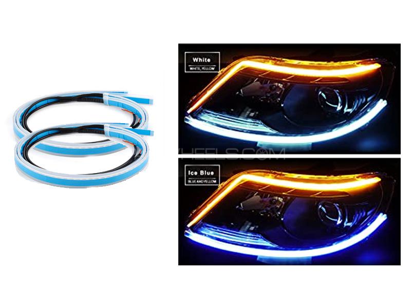 Audi Style Sequential Headlight Strip Blue Orange DRL for sale in لاہور Image-1