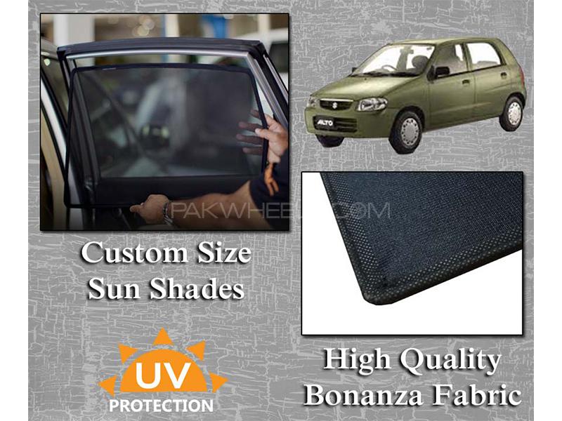 Suzuki Alto VXR 2000-2012 Sun Shades | Bonanza Fabric | Thick Rods | Original Size Image-1