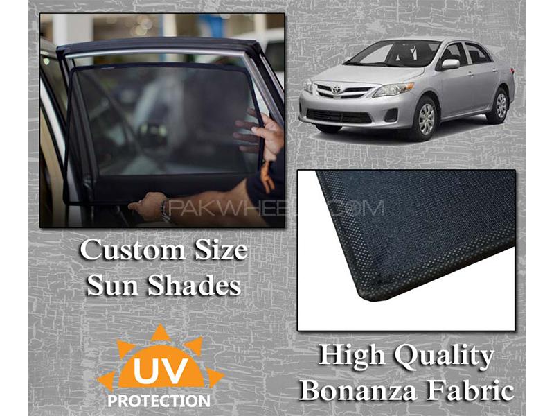 Toyota Corolla 2008-2014 Sun Shades | Bonanza Fabric | Thick Rods | Original Size Image-1