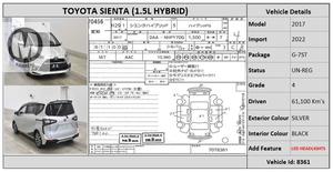 Used Toyota Sienta G 2017