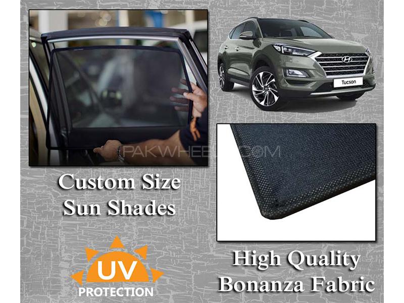 Hyundai Tucson 2020-2022 Sun Shades | Bonanza Fabric | Thick Rods | Original Size Image-1