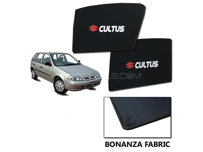 Suzuki Cultus 2007-2017 Sun Shades With Logo | Bonanza Fabric | Heat Proof  Image-1