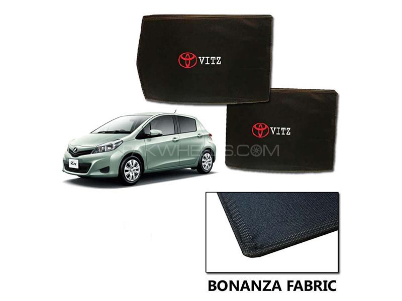 Toyota Vitz 2011-2018 Sun Shades With Logo | Bonanza Fabric | Heat Proof  Image-1