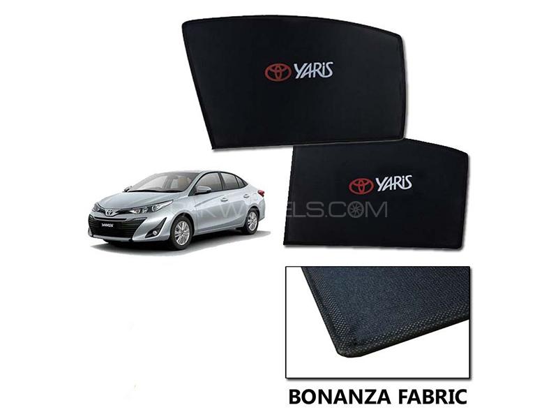 Toyota Yaris 2020-2022 Sun Shades With Logo | Bonanza Fabric | Heat Proof  Image-1