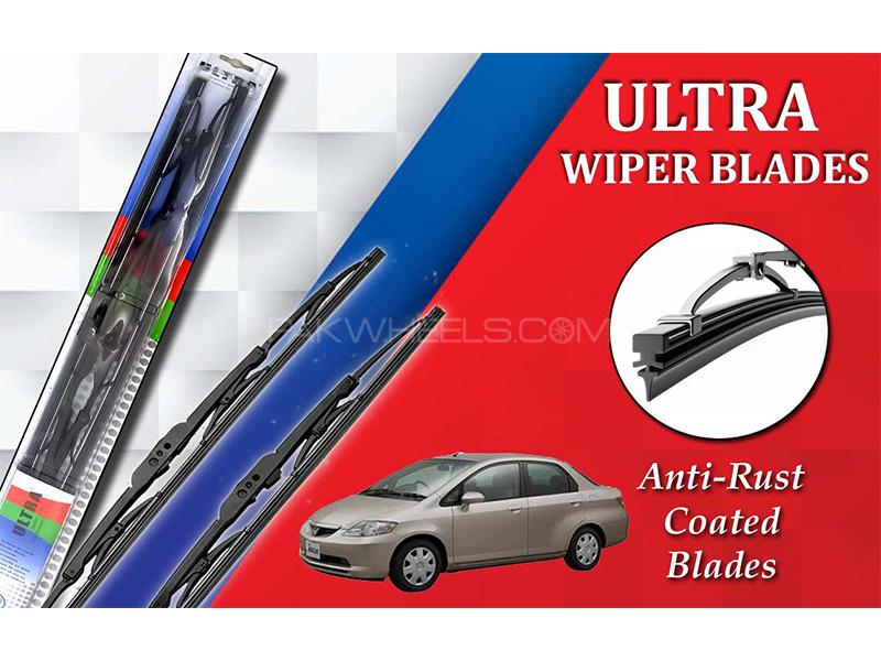 Honda City 2003-2008 Ultra Wiper Blades | Anti-Rust Coated | Metal Type  Image-1